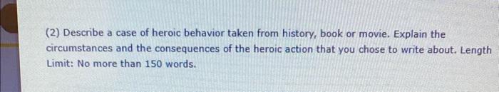 heroic behaviour essay