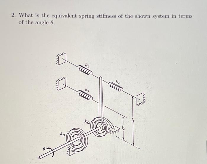 Solved 2. What is the equivalent spring stiffness of the | Chegg.com