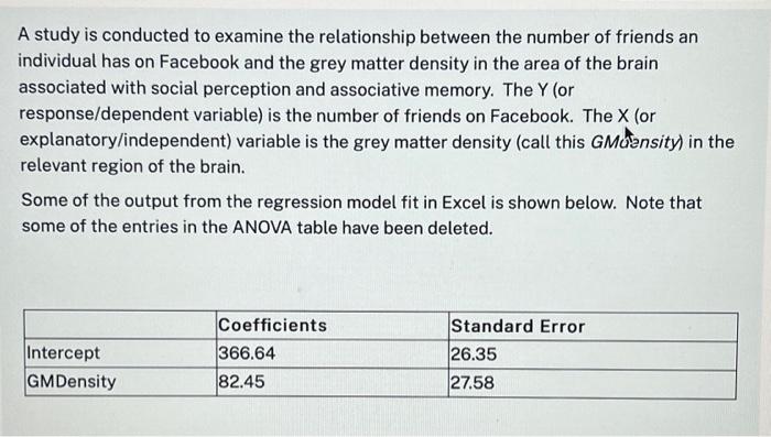 Solved A study is conducted to examine the relationship | Chegg.com
