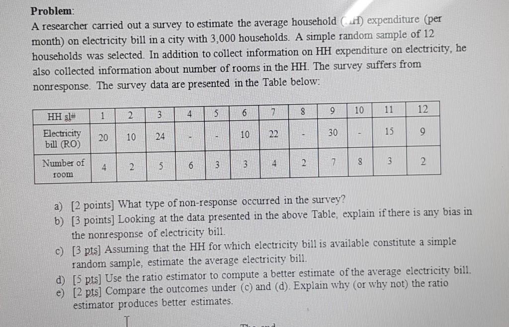 Solved Problem: A researcher carried out a survey to | Chegg.com