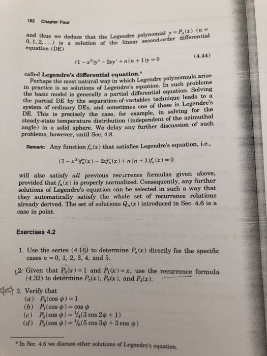 Solved 15 Verify The Special Values N 0 1 2 Chegg Com