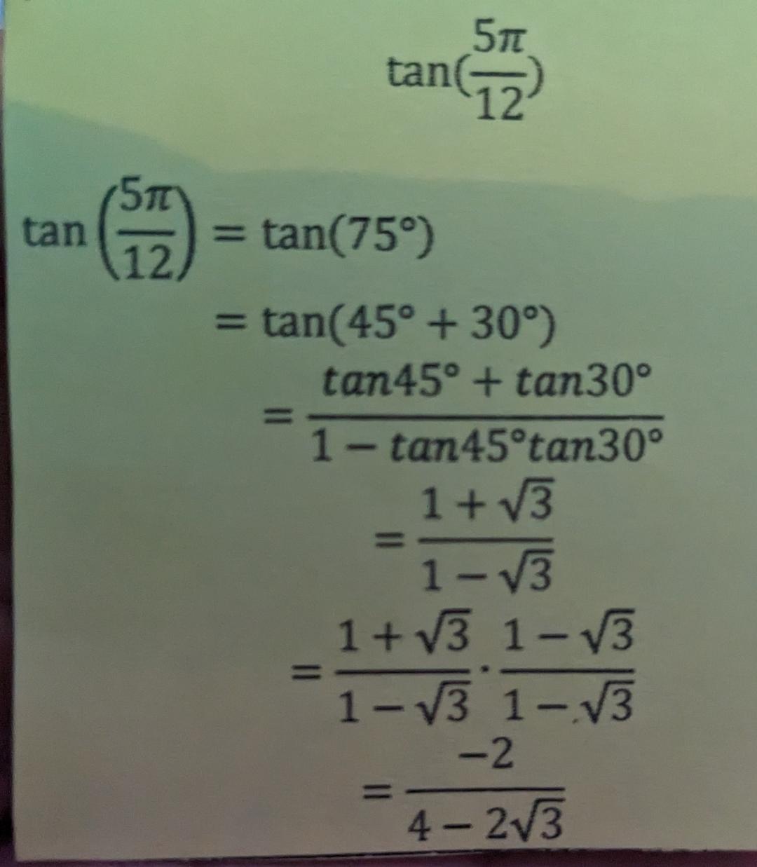 the value of 2 tan 30 1 tan 45