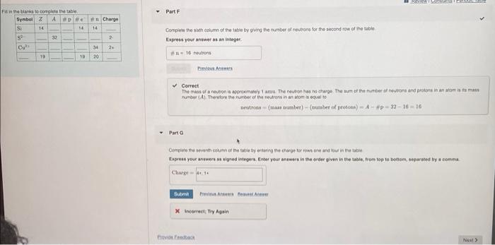 Solved Part G Complete the seventh column of the table by Chegg