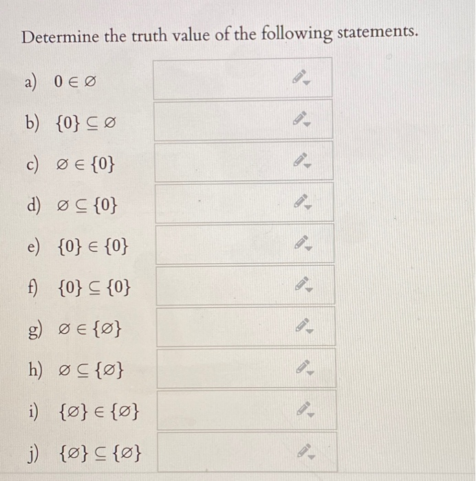 Solved Determine The Truth Value Of The Following Stateme Chegg Com