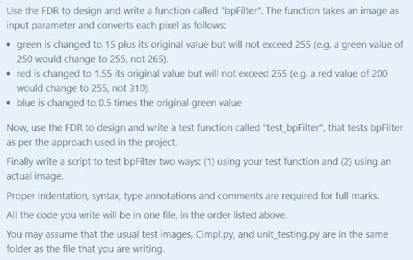 Solved Use the FDR to design and write a function called | Chegg.com