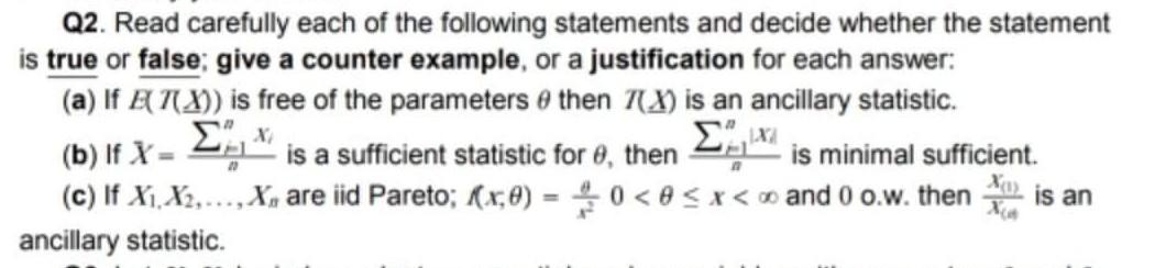 Solved Q2. Read carefully each of the following statements | Chegg.com