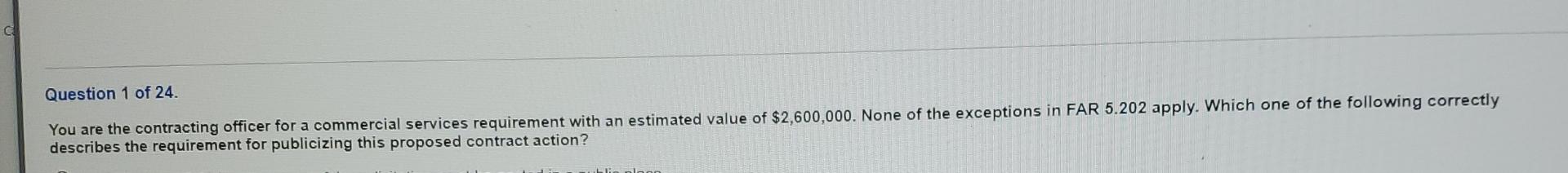 Solved Question 1 ﻿of 24. ﻿describes the requirement for | Chegg.com