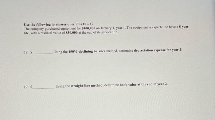 Solved Use the following to answer questions 18−19 The | Chegg.com