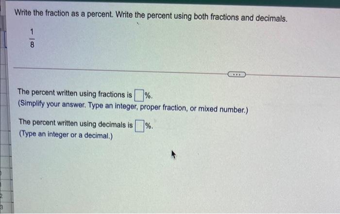 write the fraction as a percent 3 400