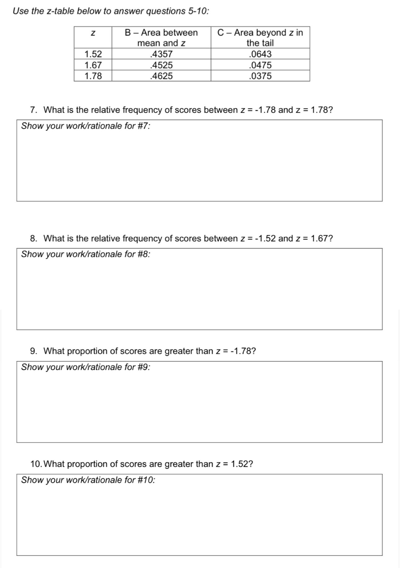 Solved Use the z-table below to answer questions | Chegg.com