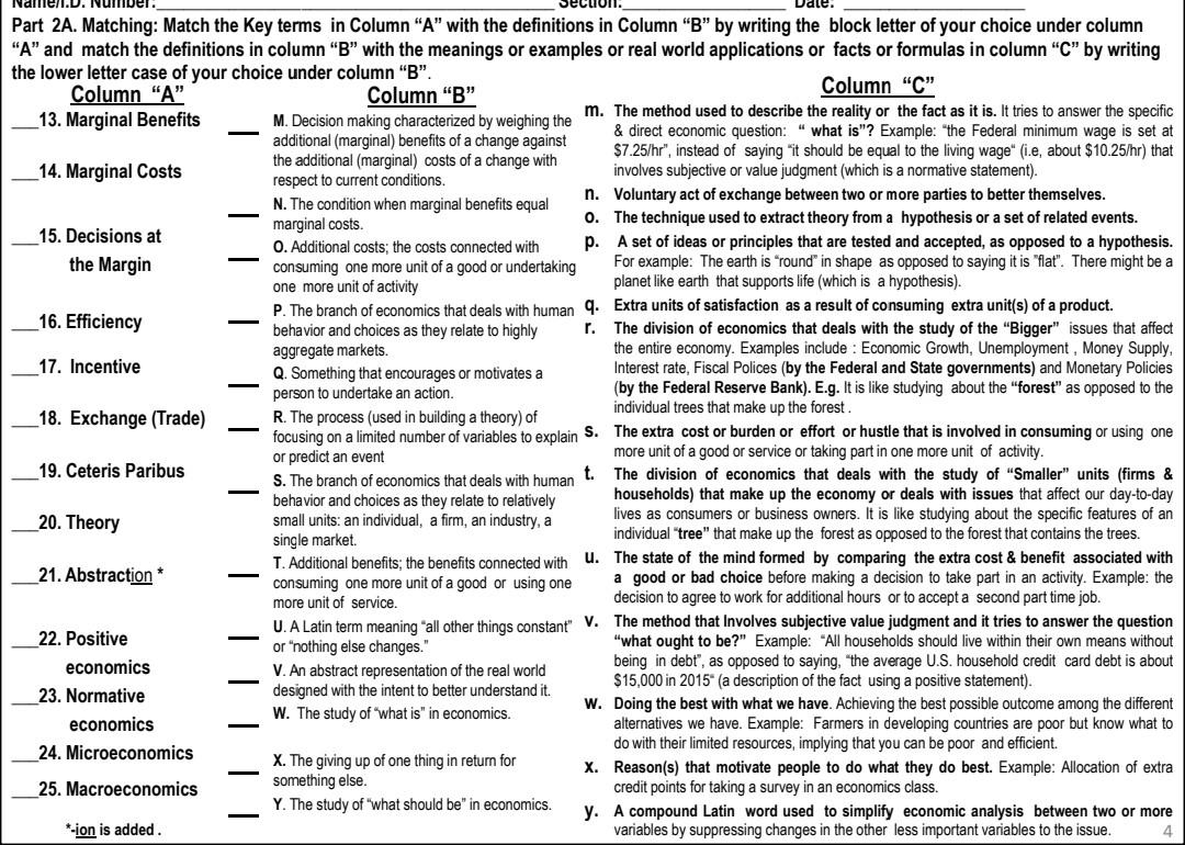 Solved] Match the Key terms in Column A with the definitions in Column