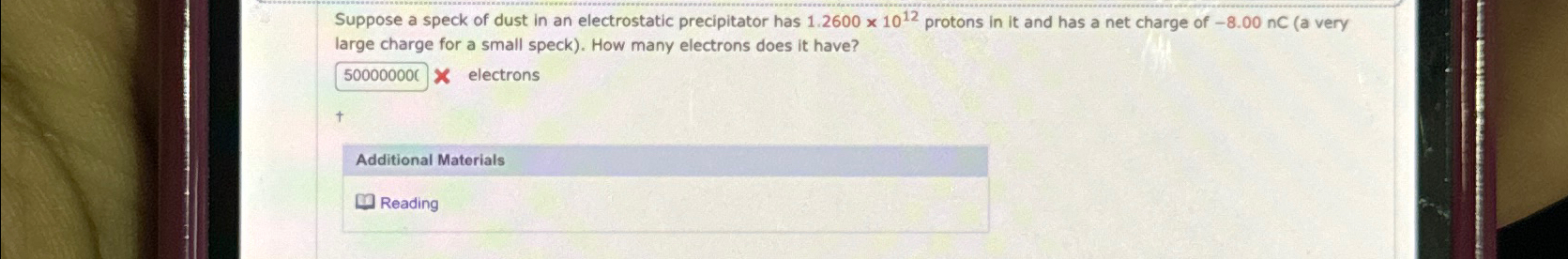 Solved Suppose a speck of dust in an electrostatic | Chegg.com