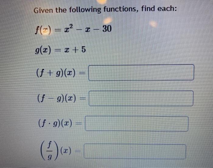 Solved Given the following functions, find each: fC) = 32 – | Chegg.com
