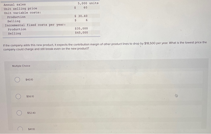 Solved Assume that a company manufactures and sells a | Chegg.com