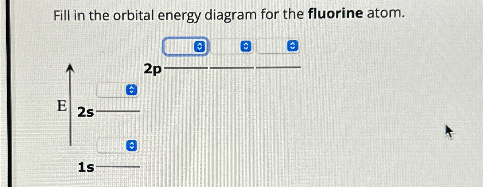 Fill in the orbital energy diagram for the fluorine | Chegg.com