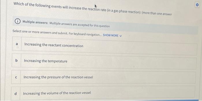 Solved Which of the following events will increase the | Chegg.com
