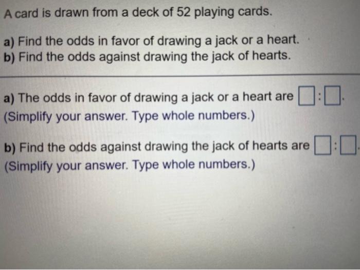 Solved A Card Is Drawn From A Deck Of 52 Playing Cards. A) | Chegg.com