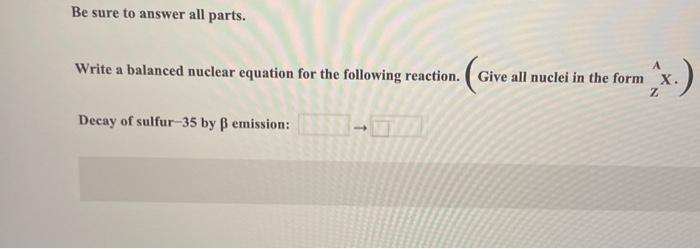 Solved Be Sure To Answer All Parts. А Write A Balanced | Chegg.com