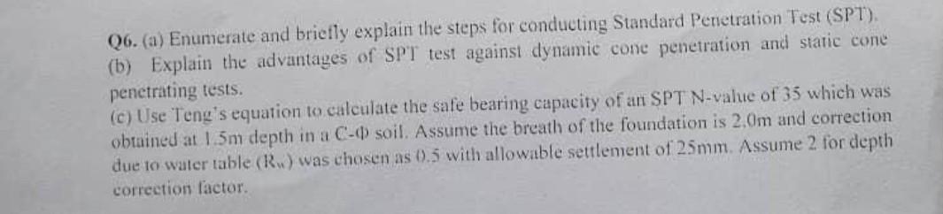Solved Q6. (a) Enumerate and briefly explain the steps for | Chegg.com