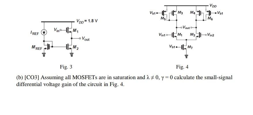 Solved Fig. 4 (b) [CO3] Assuming all MOSFETs are in | Chegg.com