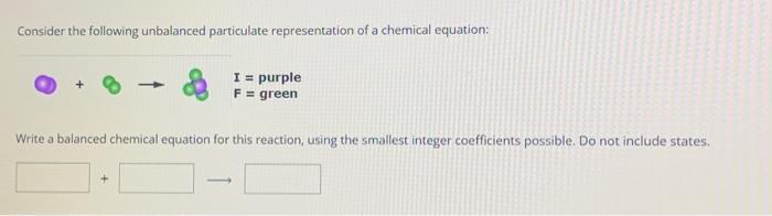 Consider the following unbalanced particulate representation of a chemical equation:
\[
\text { (B1) }+Q \rightarrow \begin{a