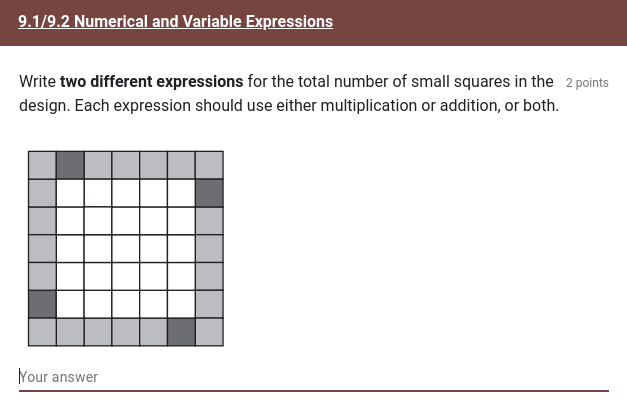 Solved 9.1/9.2 Numerical and Variable ExpressionsWrite two | Chegg.com