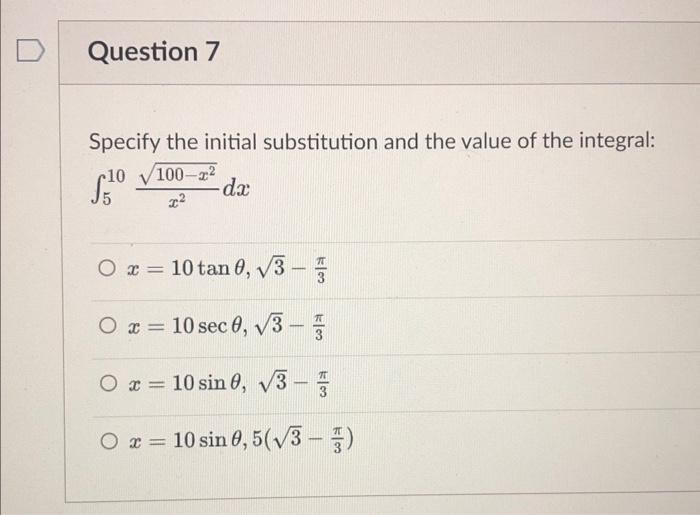 Solved Specify the initial substitution and the value of the | Chegg.com