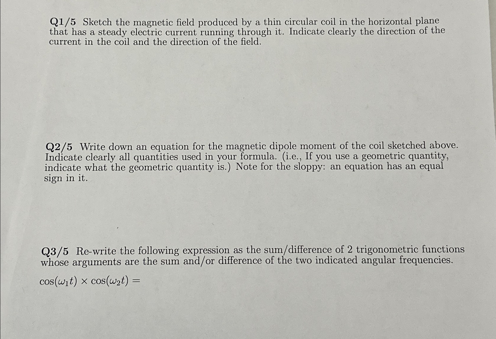 Solved Q1/5 ﻿Sketch the magnetic field produced by a thin | Chegg.com