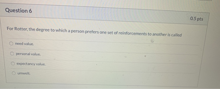 Solved Question 2 Rotter distinguished between internal | Chegg.com