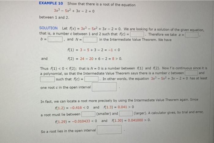 Solved EXAMPLE 10 Show That There Is A Root Of The Equation Chegg