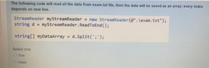 Solved The following code will read all the data from | Chegg.com