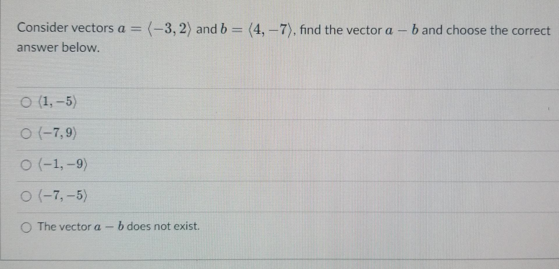 Solved Consider Vectors A = (-3, 2) And B =(4,-7), Find The | Chegg.com