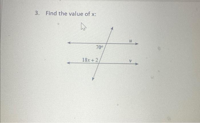 Solved 3. Find the value of x : | Chegg.com