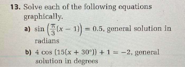 Solved 13. Solve each of the following equations | Chegg.com