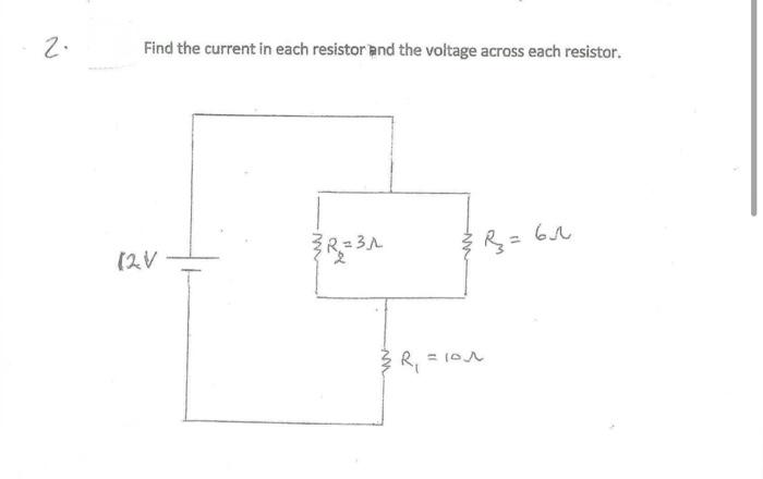 Solved Find The Current In Each Resistor The Voltage Across | Chegg.com