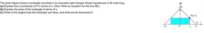 Solved The given figure shows a rectangle inscribed in an | Chegg.com