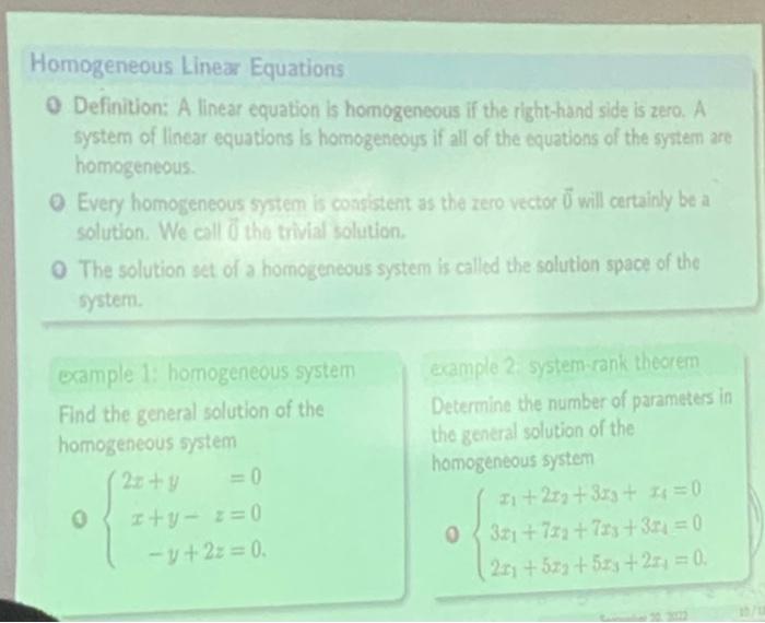 system of linear equations definition