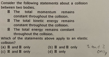 Solved Consider the following statements about a collision | Chegg.com