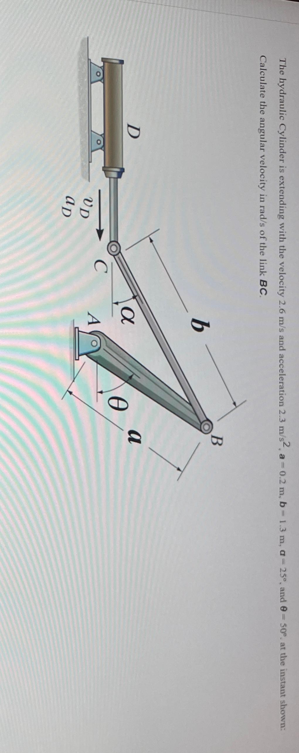 Solved The hydraulic Cylinder is extending with the velocity