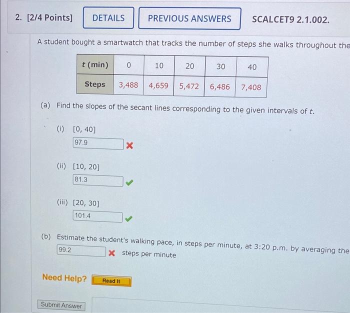 Solved A student bought a smartwatch that tracks the number | Chegg.com