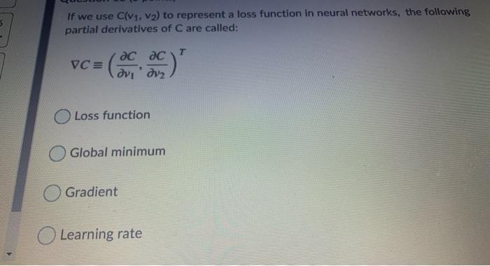 Solved If we use C(V1, V2) to represent a loss function in | Chegg.com