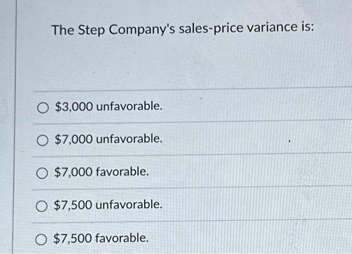 Solved The Step Company has the following information for
