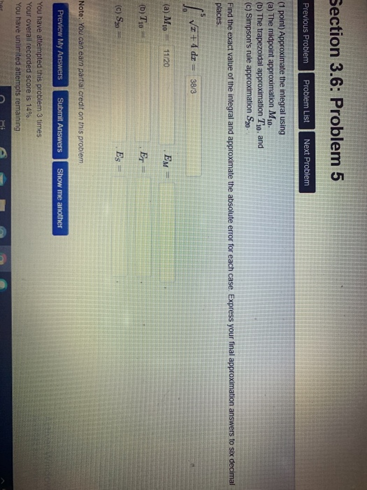 Solved Section 3.6: Problem 5 Previous Problem Problem List | Chegg.com