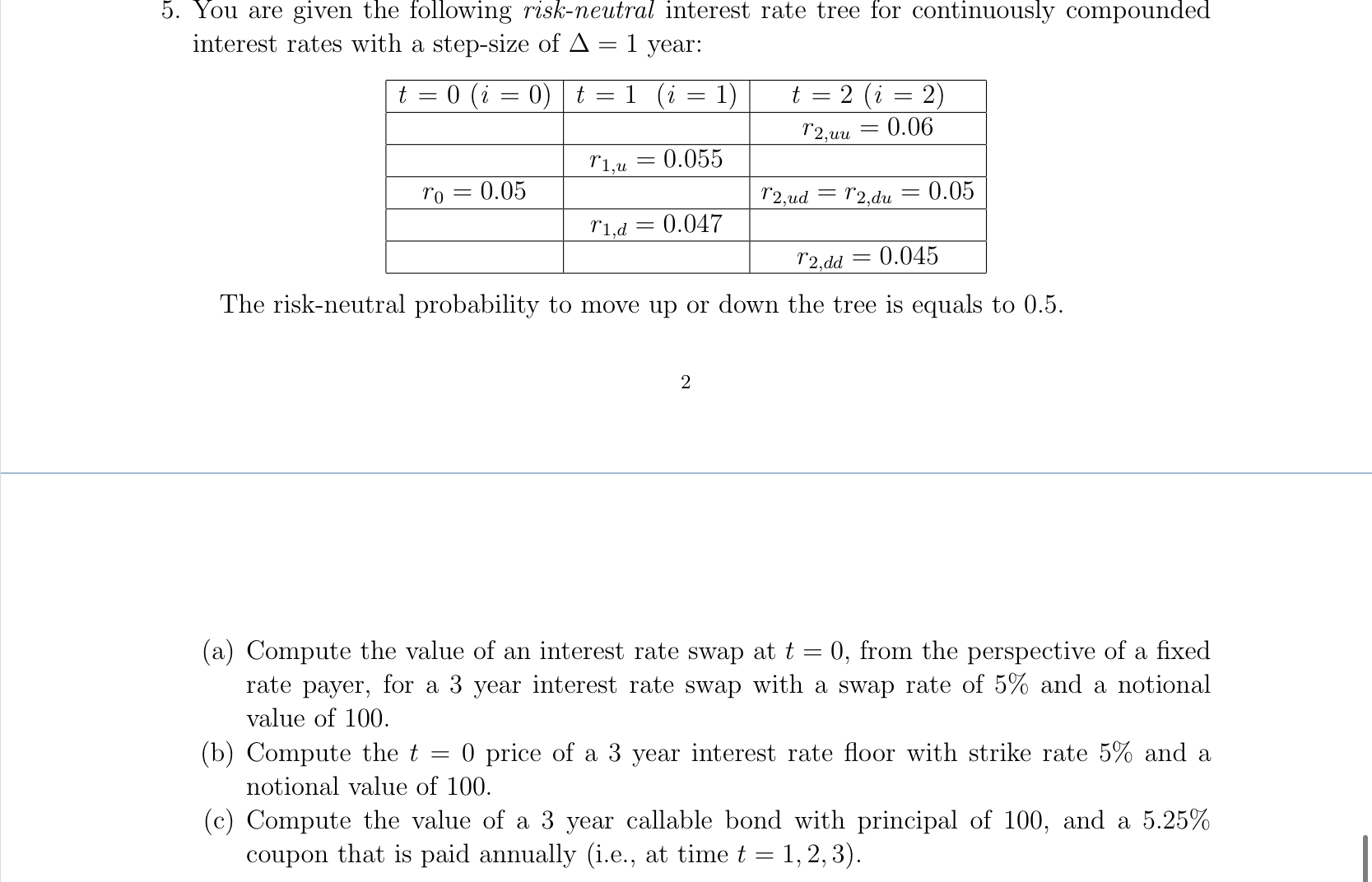 Solved You are given the following risk-neutral interest | Chegg.com