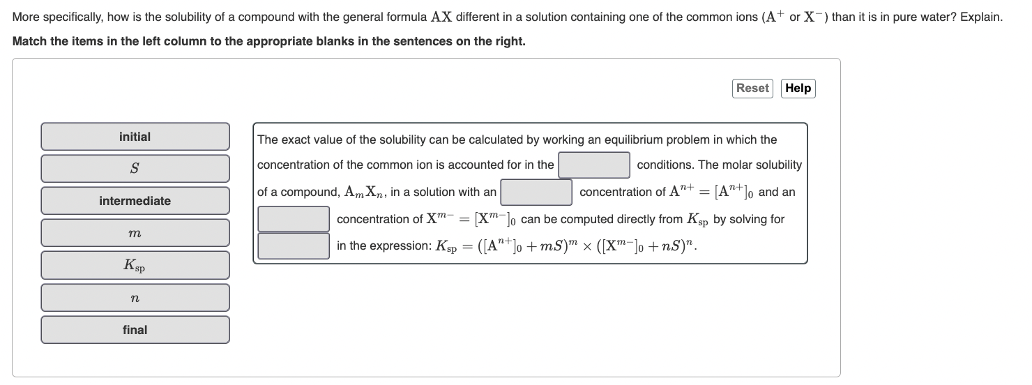 Solved More specifically, how is the solubility of a | Chegg.com