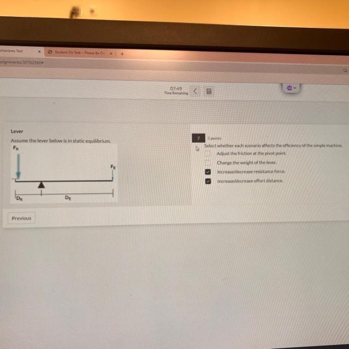 Solved Assume the lever below is instatic equilibrium. 5 | Chegg.com