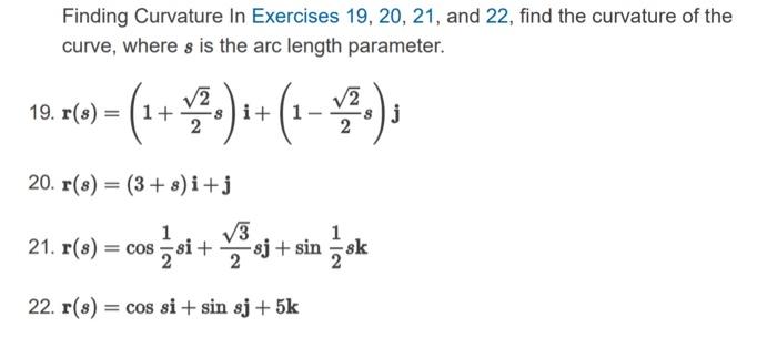 Solved Finding Curvature In Exercises 29, 30, 31, 32, 33, | Chegg.com