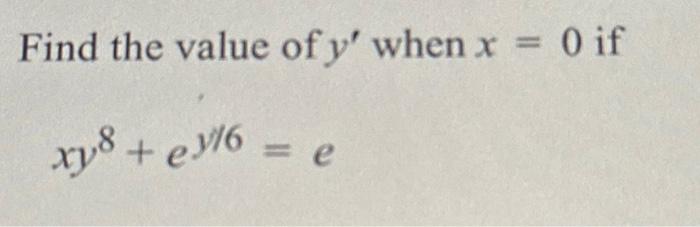 what is the value of x when y 8