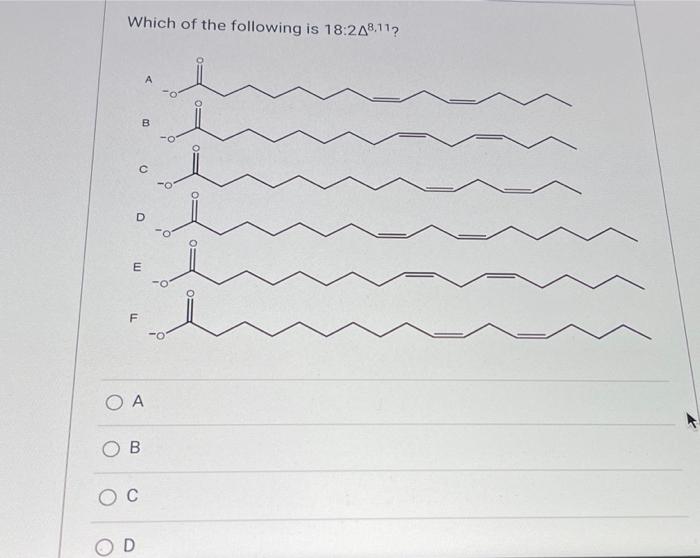 Solved Which of the following is 18:248,11? B с 0 D i E F -O | Chegg.com