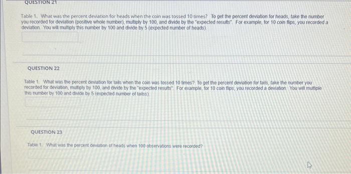 Solved Table 1. What was the percent devation for heads when | Chegg.com